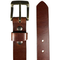 1.25"(32mm) Cognac Full Grain Leather Belt Handmade in Canada by Zelikovitz