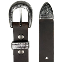1.25" (32mm) South Western Style Buffalo Leather Belts - Brown Size 26 - 60
