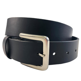 1.5"(38mm) Black Solid Buffalo Leather Belt Handmade in Canada by Zelikovitz Size 26 - 60