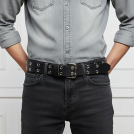 The Whistler Belt - 1.5" (38mm)Black Solid Buffalo Leather Belt Handmade in Canada by Zelikovitz