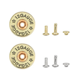 Two Tone Shotgun Shell Rivet Back Conchos, 22mm (7/8")