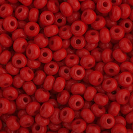 6/0 Medium Red Czech Glass Seed Beads 40 Grams