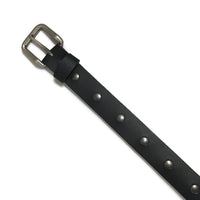 Handmade Studded Buffalo Leather Belt - Black