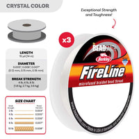 FireLine Thread Clear 3 PK 1 ea 15yd Spool 4 6 8 lb
