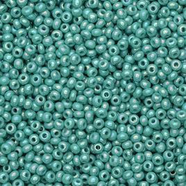 10/0 OP Rainbow Green Turquoise Czech Glass Seed Beads 40 Grams