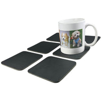 Square Coasters - Black Leather Coasters - Made in Canada