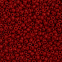6/0 Medium Dark Red Czech Glass Seed Beads 40 Grams