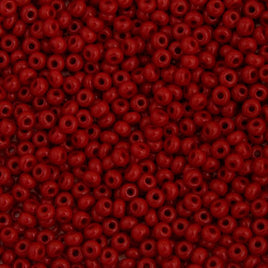 6/0 Medium Dark Red Czech Glass Seed Beads 40 Grams
