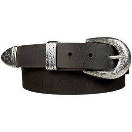 1.25" (32mm) South Western Style Buffalo Leather Belts - Brown Size 26 - 60