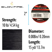 S-LON FIRE 10 lb Black 0.008 in/0.20 mm Dia 15 yards