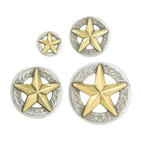 Texas 3D Star Screw Back Conchos, AS/AG