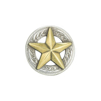 Texas 3D Star Screw Back Conchos, AS/AG