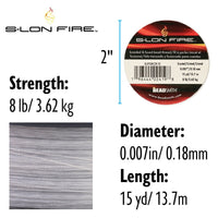 S-LON FIRE 8 lb Crystal 0.007 in/0.18 mm Dia 15 yards