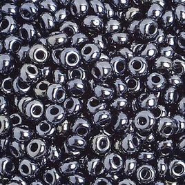6/0 Gunmetal Metallic Czech Glass Seed Beads 40 Grams