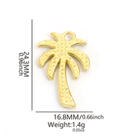 Rhinestone Palm Tree Charm Gold
