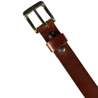 1.25"(32mm) Cognac Full Grain Leather Belt Handmade in Canada by Zelikovitz