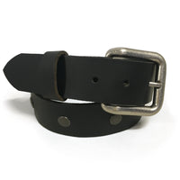 Handmade Studded Buffalo Leather Belt - Black