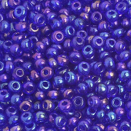 6/0 Navy Blue Iris Czech Glass Seed Beads 40 Grams
