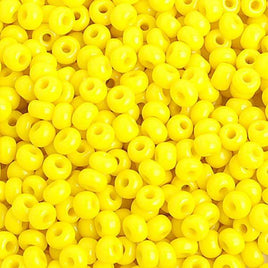 6/0 Opaque Lemon Yellow Czech Glass Seed Beads 40 Grams