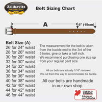 1.25" (32mm) South Western Style Buffalo Leather Belts - Brown Size 26 - 60