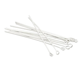 Eye pin 2 ” 20 Gauge .999 Silver Plated No Nickel - 50 pack