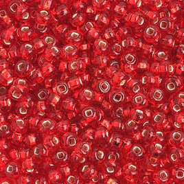 6/0 S/L Red Czech Glass Seed Beads 40 Grams