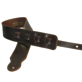 Adjustable Guitar Strap II Full Grain Buffalo Leather Stitched Acoustic or Electric - Mahogany