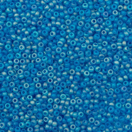 10/0 Transparent Matt Dark Aqua AB Czech Glass Seed Beads 40 Grams