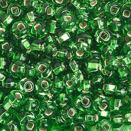 6/0 Silver Lined Lime Czech Glass Seed Beads 40 Grams