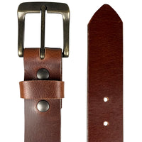1.5"(38mm) Men's Cognac Full Grain Leather Belt Handmade in Canada by Zelikovitz