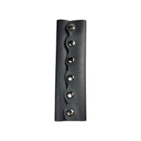 Leather Ponytail Wrap - 6" Black/Red/White
