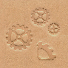 Steampunk Gear Leather Stamp 4 Pcs Set