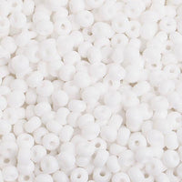 6/0 Opaque White Czech Glass Seed Beads 40 Grams
