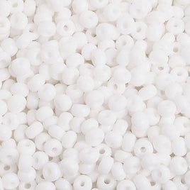 6/0 Opaque White Czech Glass Seed Beads 40 Grams