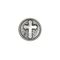 Rope Edge Cross Screw Back Conchos, AS