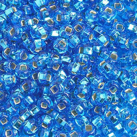 6/0 Silver Lined Light Blue Czech Glass Seed Beads 40 Grams