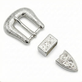Somerset Engraved 3 Pcs Buckle Set, 20mm (3/4"), SP
