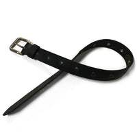 Handmade Studded Buffalo Leather Belt - Black