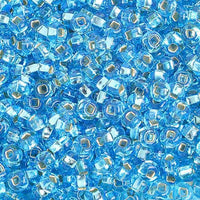 6/0 S/L Aqua Glass Seed Beads 40 Grams