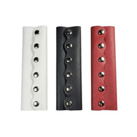 Leather Ponytail Wrap - 6" Black/Red/White
