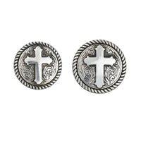 Rope Edge Cross Screw Back Conchos, AS