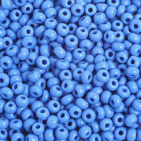 6/0 Opaque Medium Blue Czech Glass Seed Beads 40 Grams
