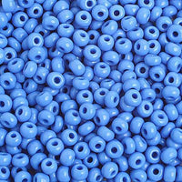 6/0 Opaque Medium Blue Glass Seed Beads 40 Grams
