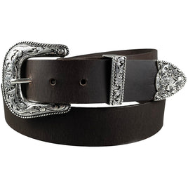 1.5" (38mm) Brown Western Style Leather Belt Handmade in Canada by Zelikovitz Size 26 - 60