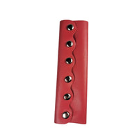 Leather Ponytail Wrap - 6" Black/Red/White