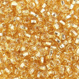 6/0 Silver Lined Gold Czech Glass Seed Beads 40 Grams