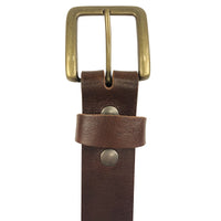 1.5"(38mm) Mahogany Full Grain Leather Belt Handmade in Canada by Zelikovitz Size 26-46