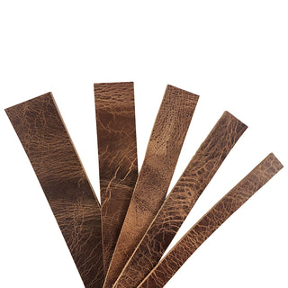 Distressed Full Grain Buffalo Leather Strips 8/9 ounce (3/8