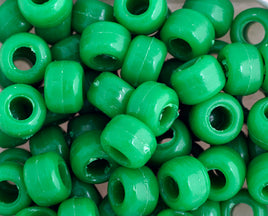Plastic Crow Beads Green Opaque 9mm 1000 Pack