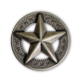 3-D Texas Star Concho Old Silver - 2 Sizes